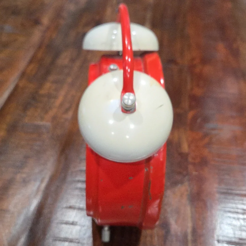 Red and White Vintage German Style Peter Alarm Clock